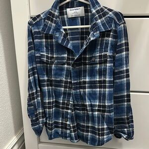Old Navy Blue Plaid Flannel Shirt